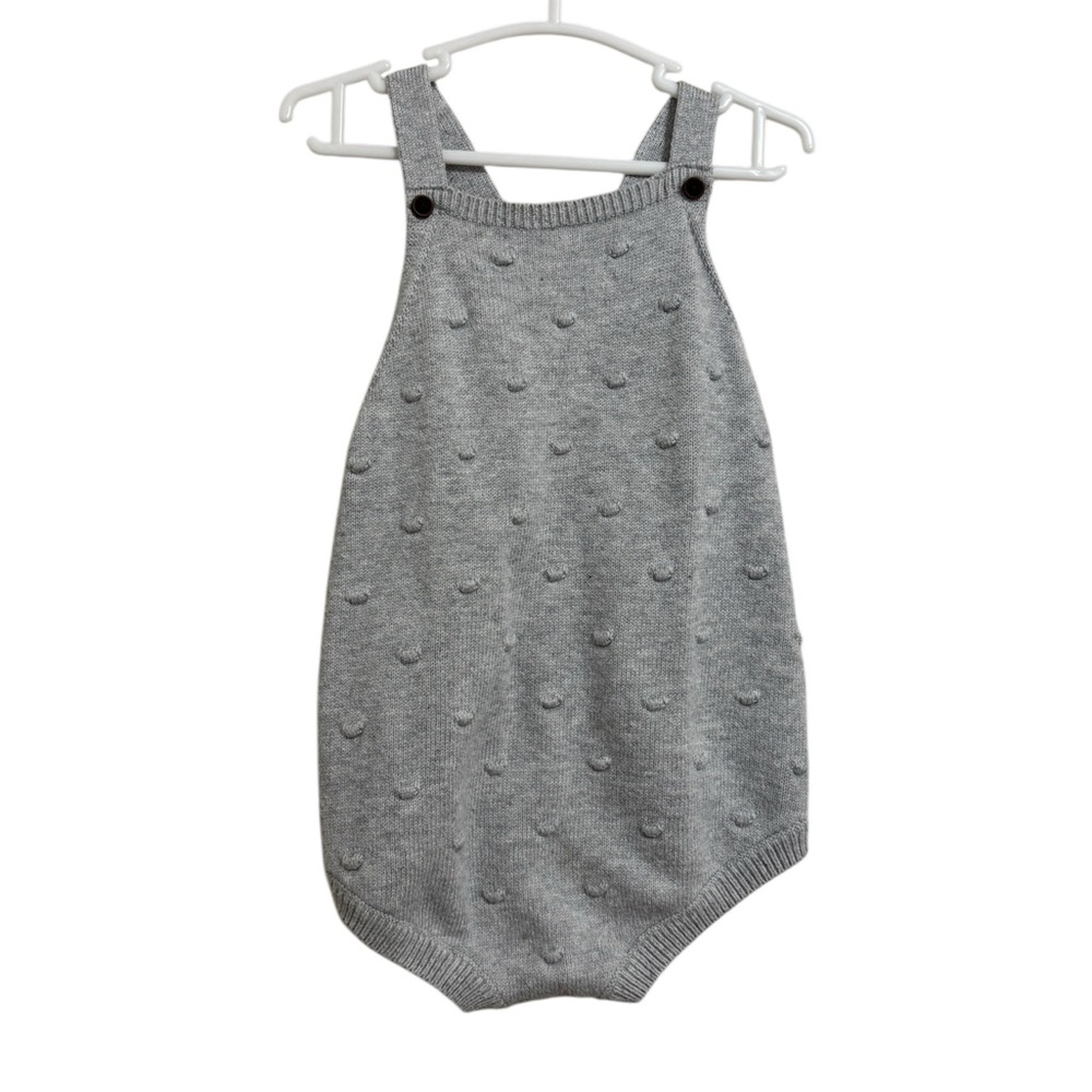 Janie and Jack Gray Knit One Piece Baby Pom Pom Sweater
Romper
